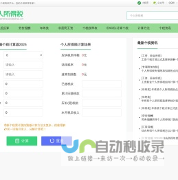 个税计算器2025 - 个人所得税计算器2025 - 个人所得税
